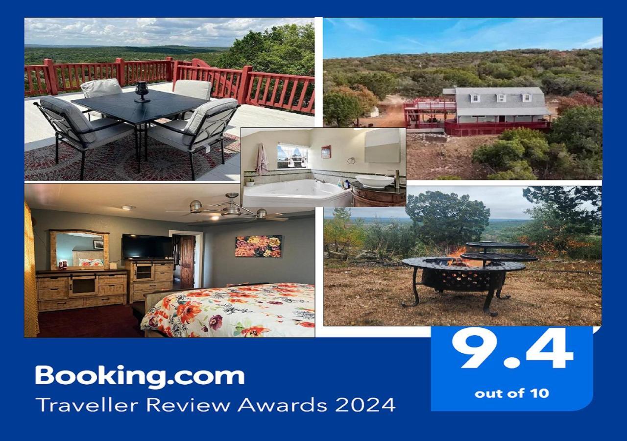 Entire 2Br 2Ba Hilltop View Home Sleeps 7 Pets 4 Acres Jacuzzi Central Ac Kingbeds Free Wifi-Parking Kitchen Washerdryer Starry Terrace Two Sunset Dining Patios Grill Stovetop Oven Fridge Onsitewoodedhiking Wildlife Coveredpatio4Pets & Birds Singing! Marble Falls Exterior photo